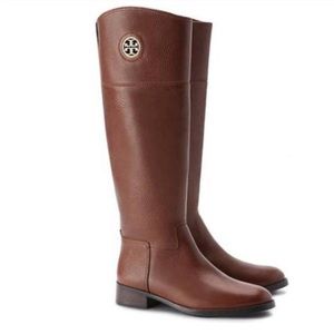 Tory butch junction riding boots brown